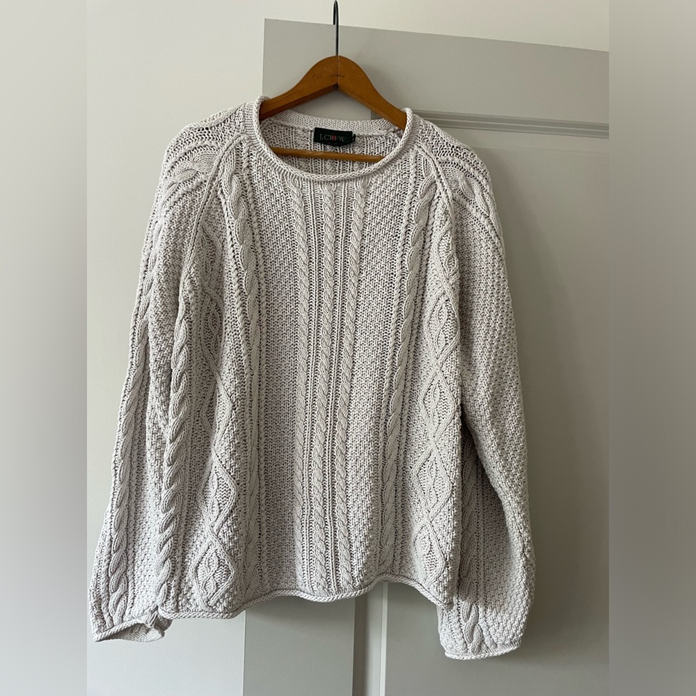 VTG J Crew chunky fishermen heavy cable sweater M